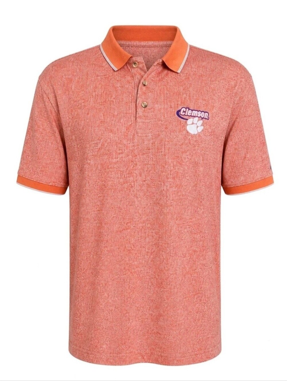 Starter Clemson Tigers Polo Shirt Mens Medium Orange Football NCAA Vtg 90s